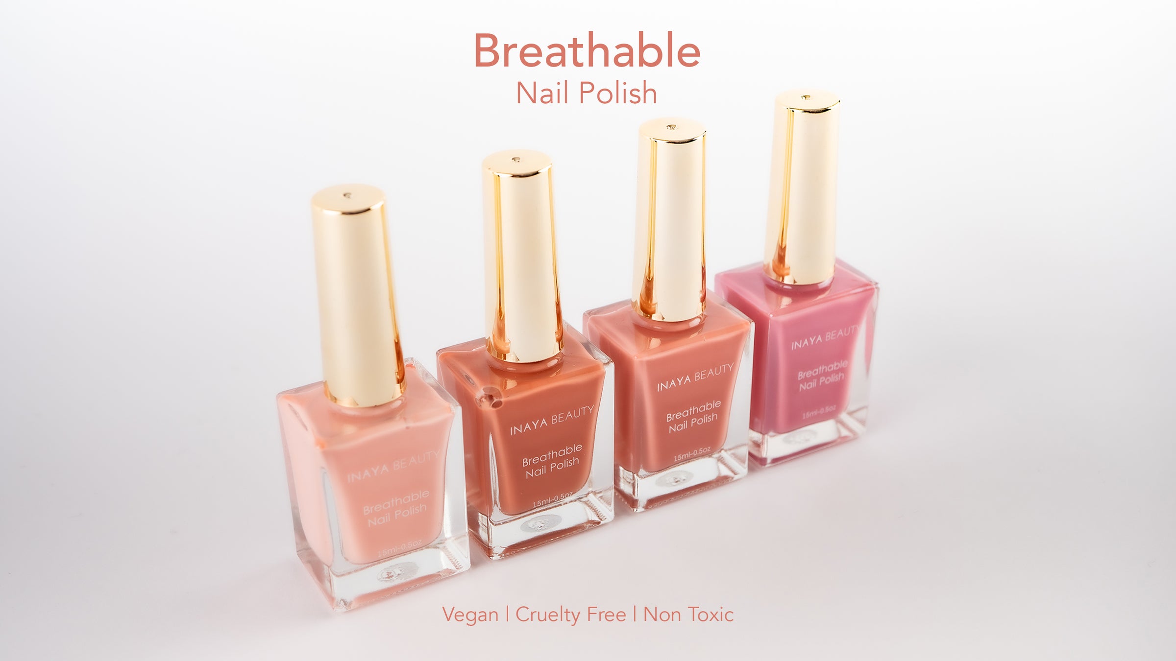 breathable halal vegan non toxic nail polish pink shades